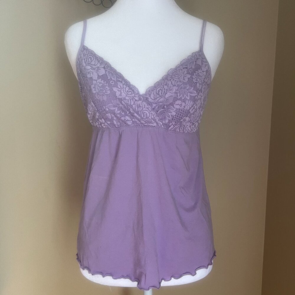 Lavender Lace-Trim Cami Women’s Tank Top, Size Small - Picture 1 of 15